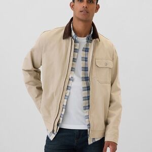 GAP Relaxed Canvas Chore Jacket in Khaki